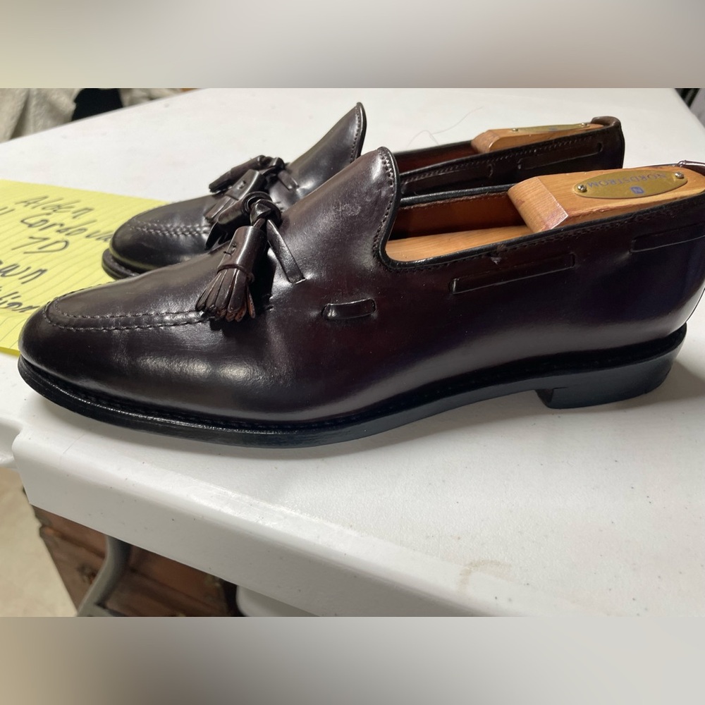 Men's Brown Tassel Loafers-Shell Cordovan